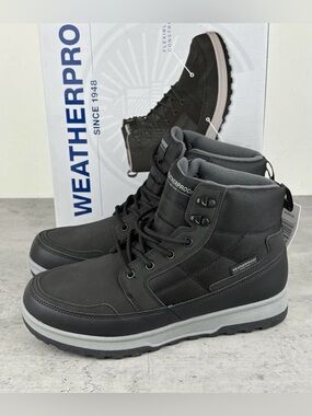 New Weatherproof Jenkins Boots Men's Black Waterproof Insulated Shoes Size 12